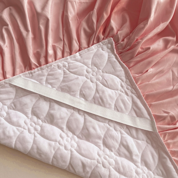 91家纺网 家纺一手货源 找家纺 罗艺轩 2024新款公主风水洗棉夹棉单床裙-浪漫满屋床 浪漫满屋-豆沙