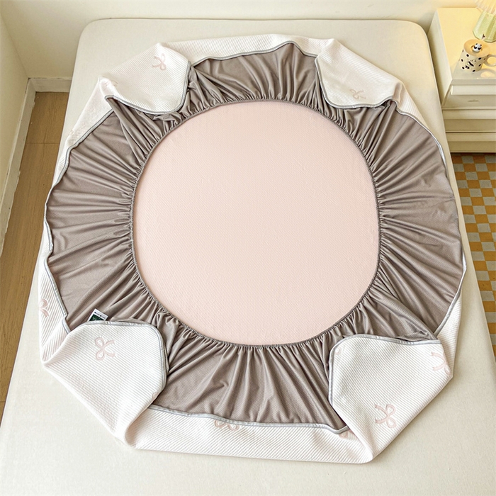 91家纺网 家纺一手货源 找家纺 吉象家纺 2024新款凉豆豆凉感软席凉席 粉色蝴蝶结