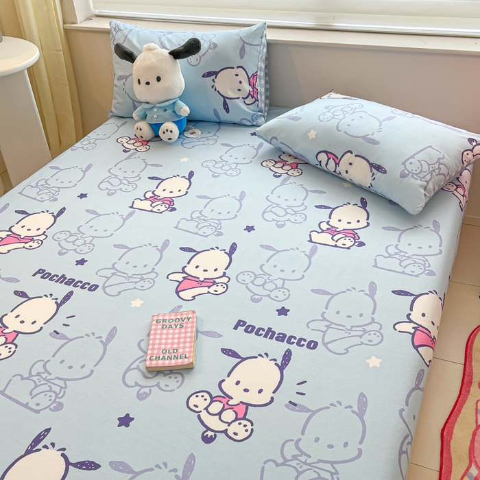 91家纺网 家纺一手货源 找家纺 金爱家 2024新款纯棉小版单品床笠 床笠款-欢乐帕哈狗