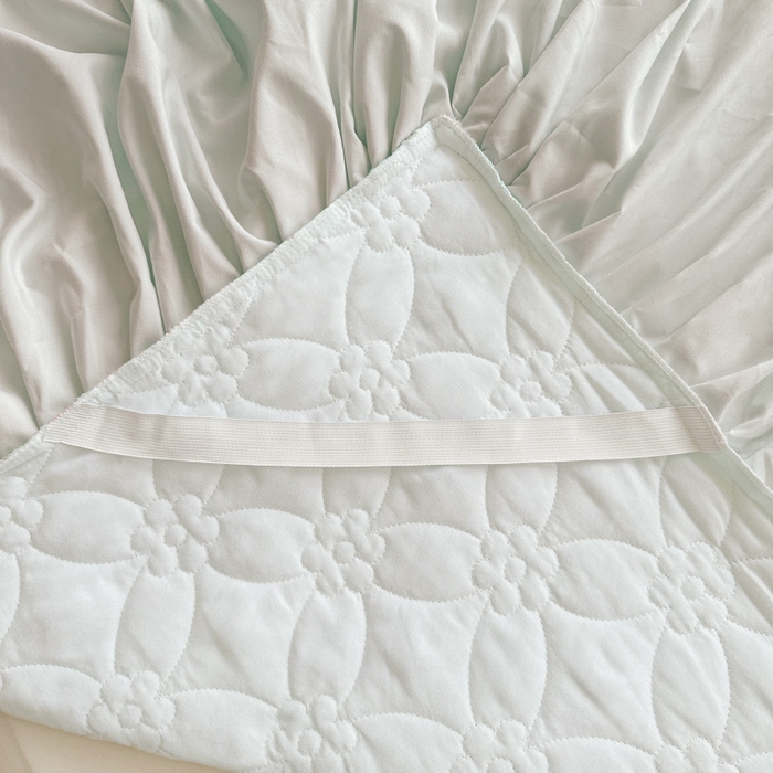 91家纺网 家纺一手货源 找家纺 罗艺轩 2024新款公主风水洗棉夹棉单床裙-浪漫满屋床 浪漫满屋-迷雾灰