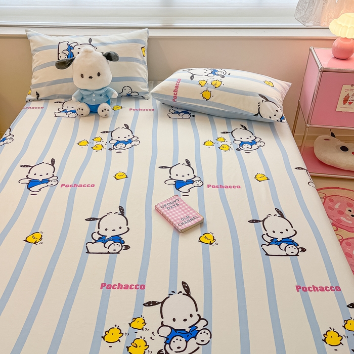 91家纺网 家纺一手货源 找家纺 金爱家 2024新款纯棉小版单品床笠 床笠款-快乐帕哈狗