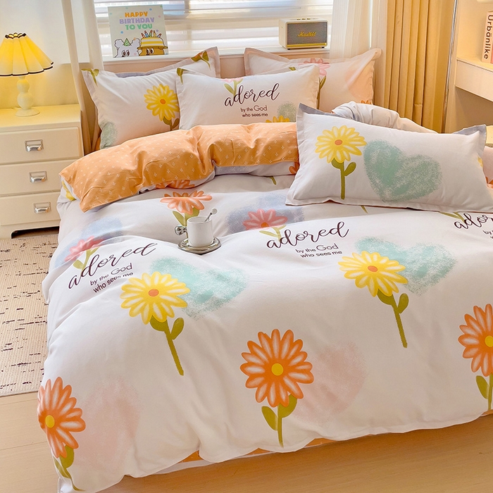 91家纺网 家纺一手货源 找家纺 优逸 2025新款植物羊绒单被套 向阳花开