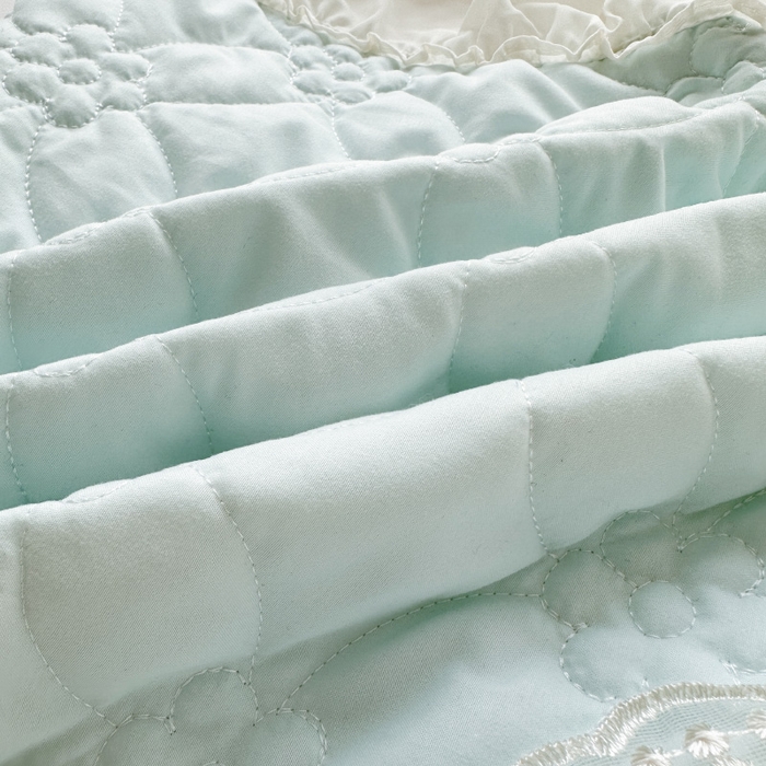 91家纺网 家纺一手货源 找家纺 罗艺轩 2024新款公主风水洗棉夹棉单床裙-浪漫满屋床 浪漫满屋-海盐蓝