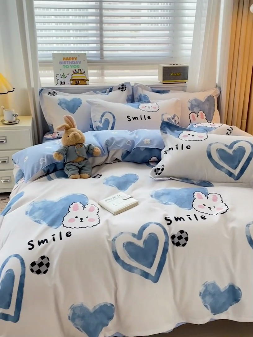 91家纺网 家纺一手货源 找家纺 优逸 2025新款植物羊绒单被套 甜心小熊