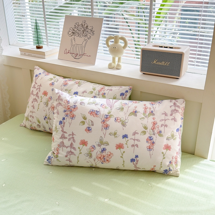 91家纺网 家纺一手货源 找家纺 清雅福 2024新款全棉13372小清新四件套和单品系列第四季 罗曼花海