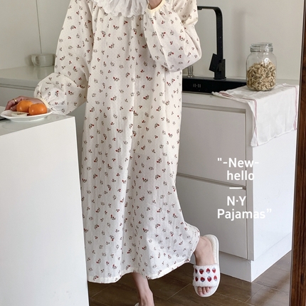 纽约生活 2024新款甜美清新睡裙•复古小花 草莓酱