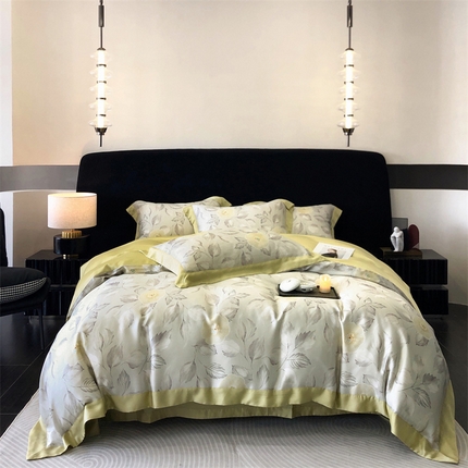 91家纺网 家纺一手货源 找家纺 佳汐蓝家纺 2024新款60支兰精天丝数码印花四件套 花意晴 玉