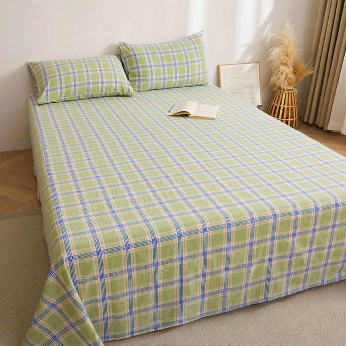 91家纺网 家纺一手货源 找家纺 雅萱家纺 2024新款雅萱-色织全棉水洗棉床单 床单-山野间