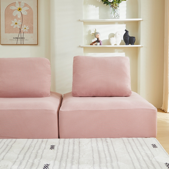 91家纺网 家纺一手货源 找家纺 丝绮鹿 2024新款模块方块沙发套系列-玉米粒系列 暗粉