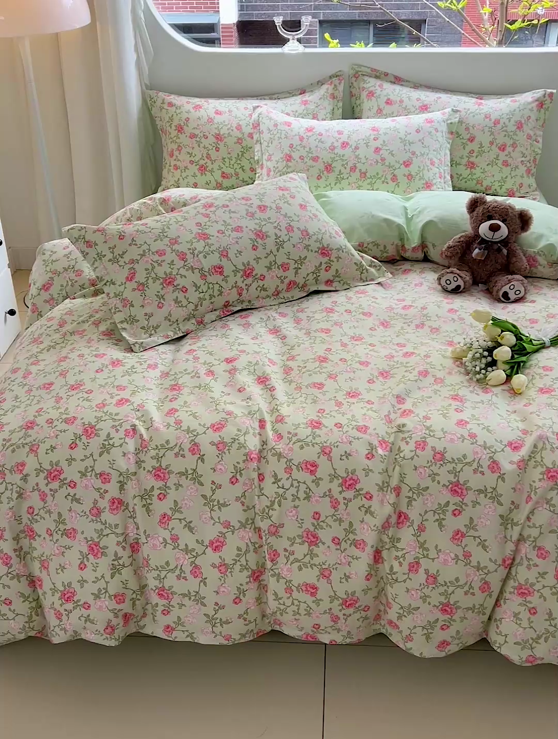 91家纺网 家纺一手货源 找家纺 暖芯优选 204新款直播爆款全棉-ins印花系列四件套纯棉三件套床单床笠 初恋旋律