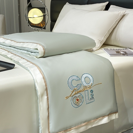 91家纺网 家纺一手货源 找家纺 （总）歌历斯家纺 2024新款亲肤60S天丝简约款夏被