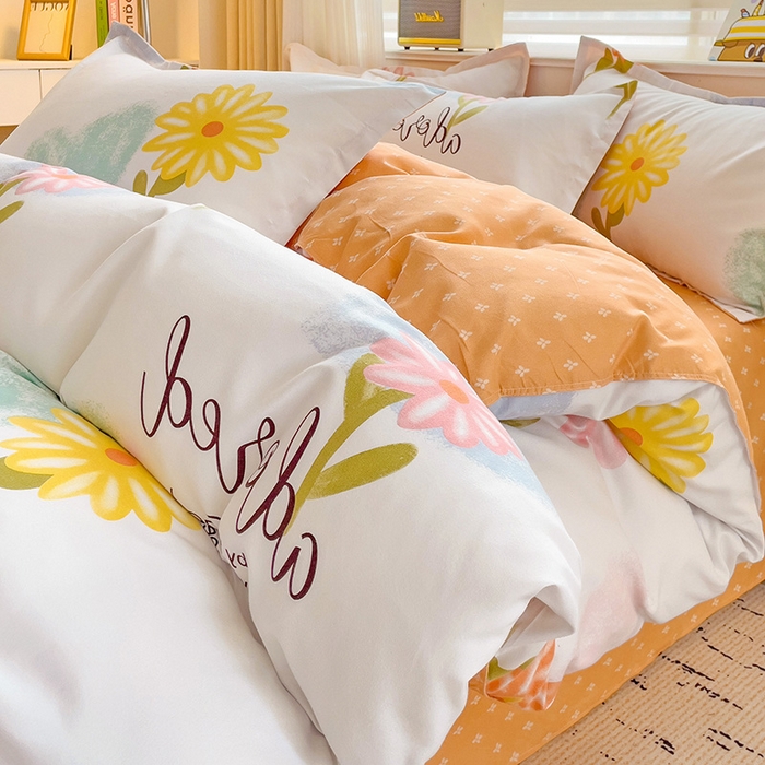 91家纺网 家纺一手货源 找家纺 优逸 2025新款植物羊绒单被套 向阳花开