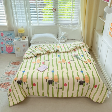 91家纺网 家纺一手货源 找家纺 （总）吉祥家纺 2024新款凉感丝印花夏被