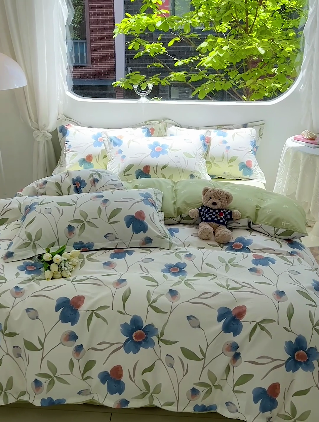 91家纺网 家纺一手货源 找家纺 暖芯优选 204新款直播爆款全棉-ins印花系列四件套纯棉三件套床单床笠 依梦