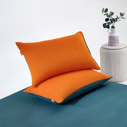 91家纺网 家纺一手货源 找家纺 （总）春皖家纺 2024新款全棉双层纱纯色双拼套件单品系列-枕套