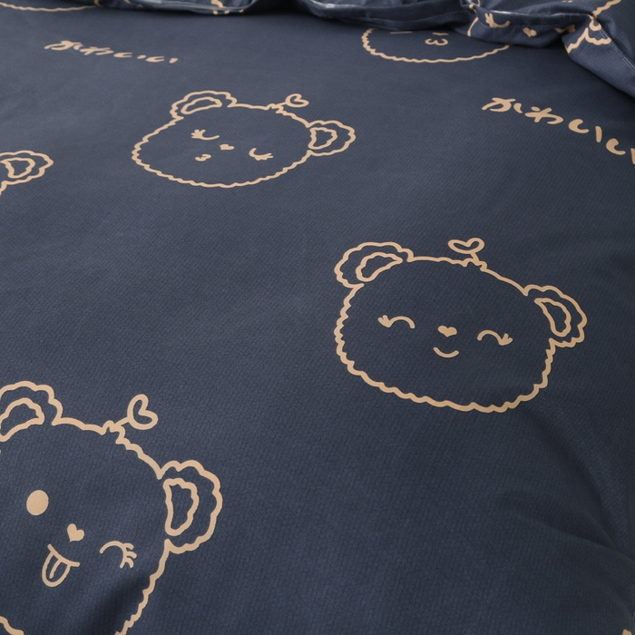 91家纺网 家纺一手货源 找家纺 北部居 2025新款加厚化纤四件套 嘟嘟熊