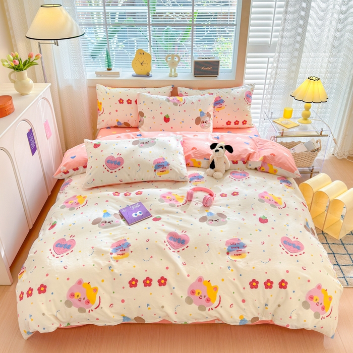 91家纺网 家纺一手货源 找家纺 清雅福 2024新款全棉13372小清新四件套和单品系列第四季 星空色彩