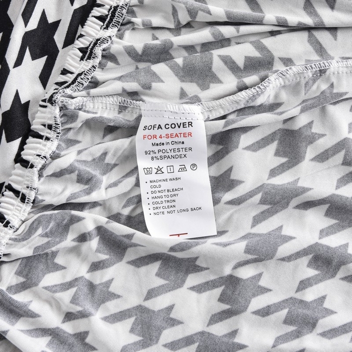 91家纺网 家纺一手货源 找家纺 兴妮雅家纺 2024新款雅芝华士贵妃沙发套黑白千鸟格