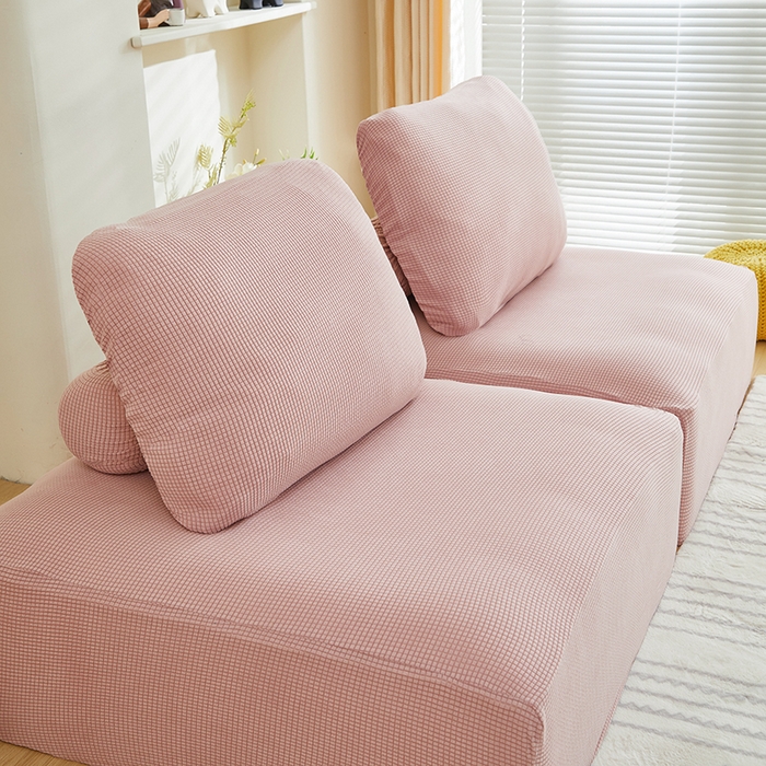 91家纺网 家纺一手货源 找家纺 丝绮鹿 2024新款模块方块沙发套系列-玉米粒系列 暗粉