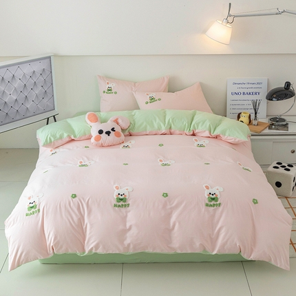 91家纺网 家纺一手货源 找家纺 （总）倾慕家纺 2024倾慕INS风毛巾绣纯棉系列 单被套