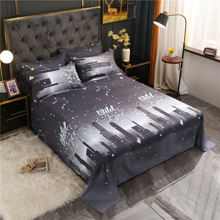 91家纺网 家纺一手货源 找家纺 北部居 2025新款加厚化纤单床单 伦敦之夜