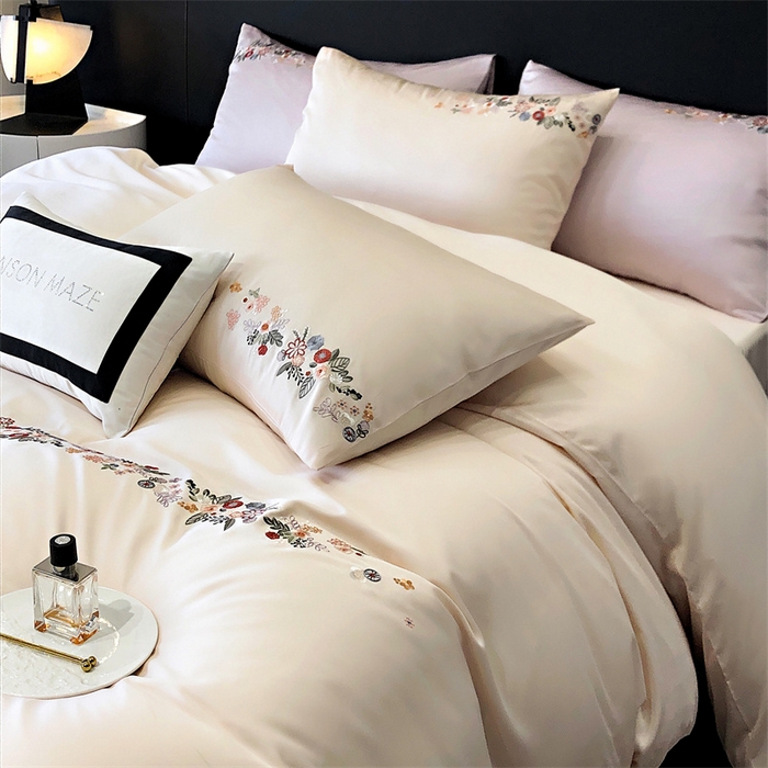 91家纺网 家纺一手货源 找家纺 （总）云胡 2024新款A类进口莱赛尔纤维棉四件套-四月系列