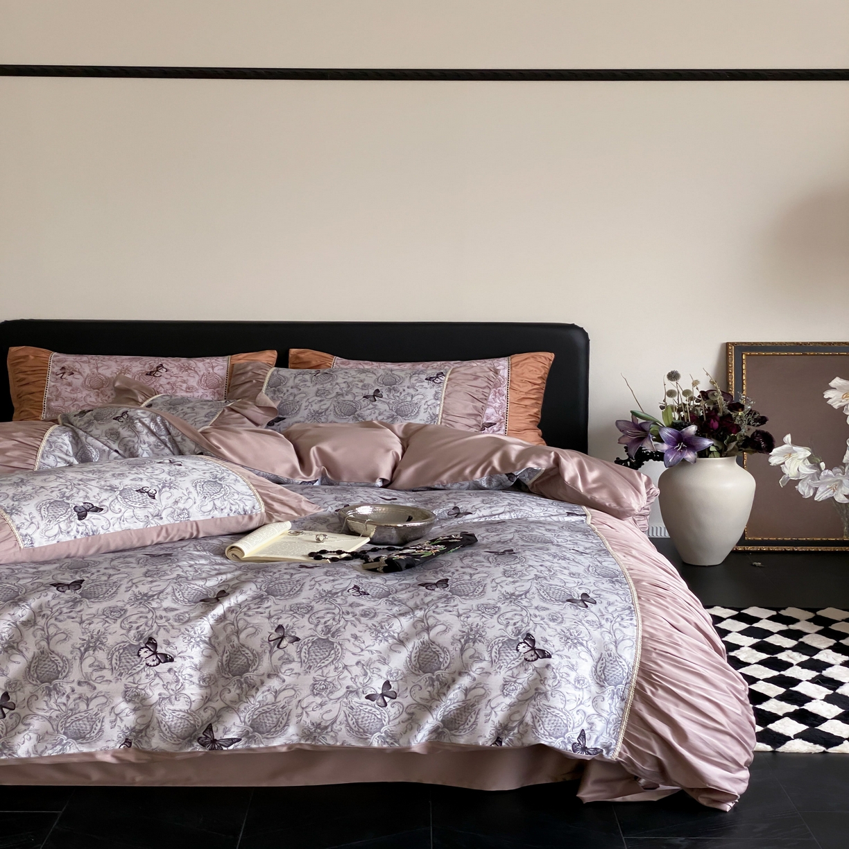 91家纺网 家纺一手货源 找家纺 （总）优然居家纺 2024新款60s天丝数码印花四件套-轻舞飞扬