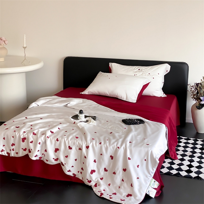 91家纺网 家纺一手货源 找家纺 （总）星野  2024新款轻奢天丝夏被-心相印