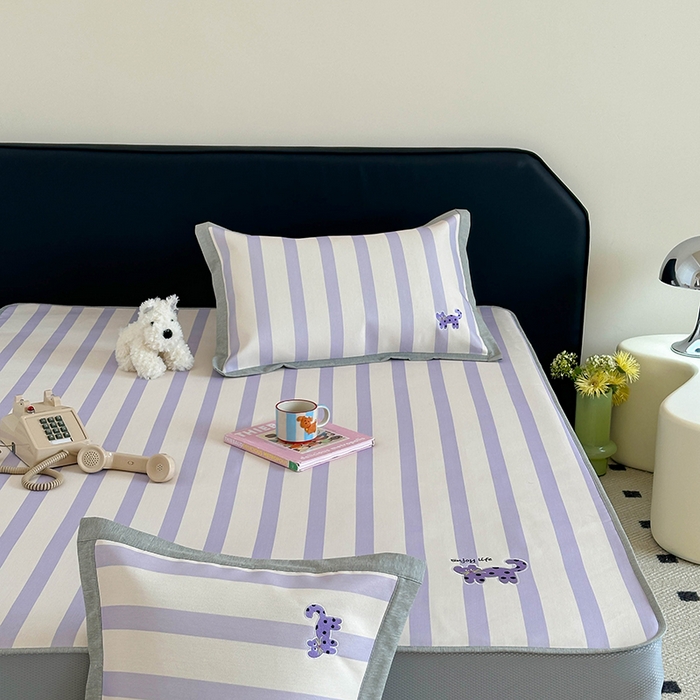 91家纺网 家纺一手货源 找家纺 （总）昔可家纺 2024新款数码印花刺绣床笠款冰丝席