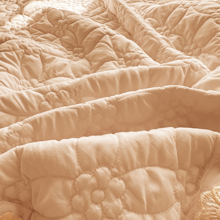 91家纺网 家纺一手货源 找家纺 罗艺轩 2024新款公主风水洗棉夹棉单床裙-浪漫满屋床 浪漫满屋-香槟