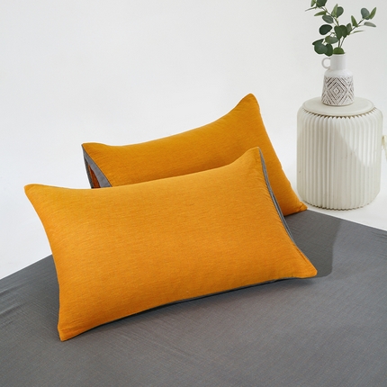 91家纺网 家纺一手货源 找家纺 （总）春皖家纺 2024新款全棉双层纱纯色双拼套件单品系列-枕套