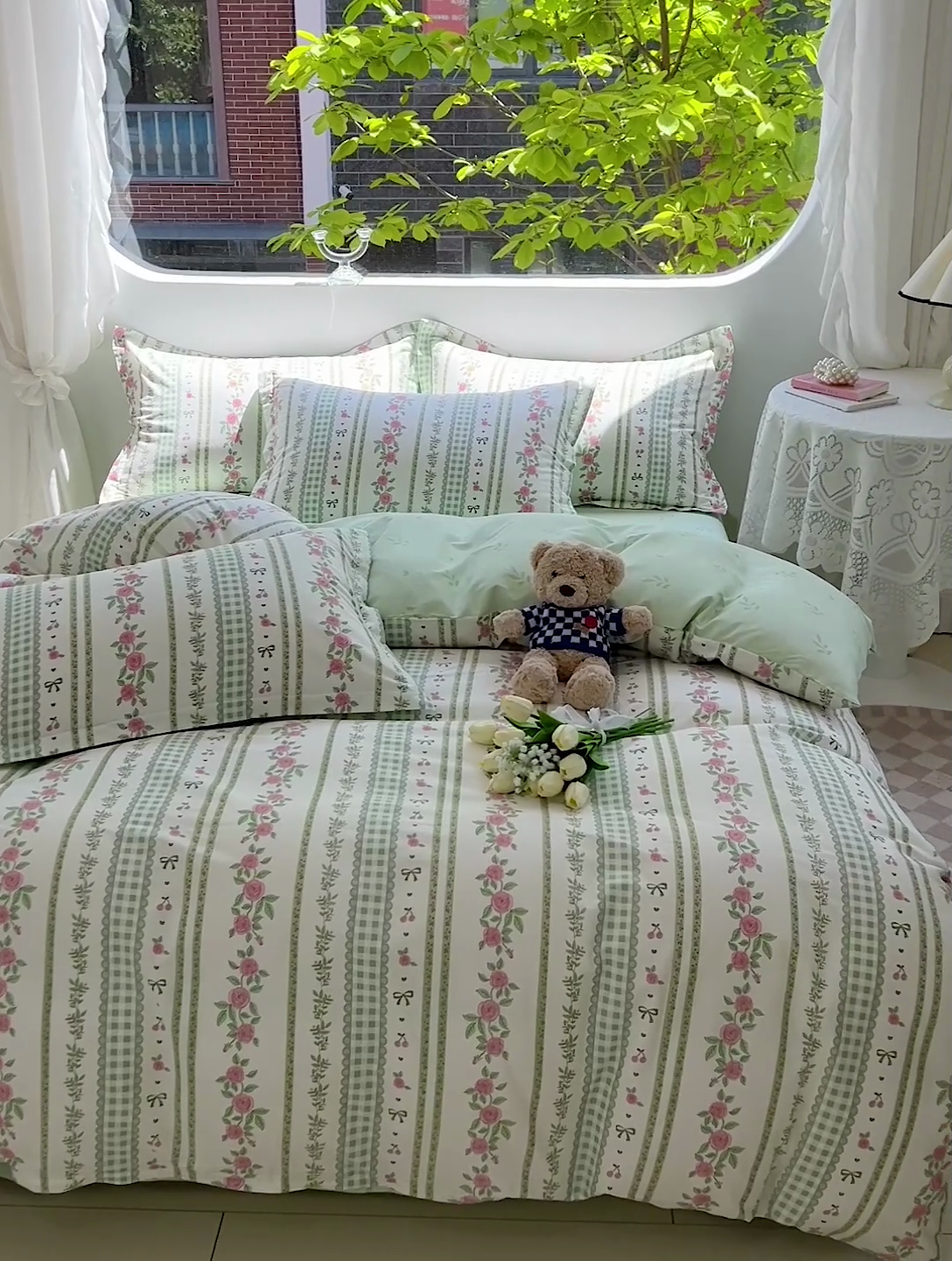 91家纺网 家纺一手货源 找家纺 暖芯优选 204新款直播爆款全棉-ins印花系列四件套纯棉三件套床单床笠 恋恋花海