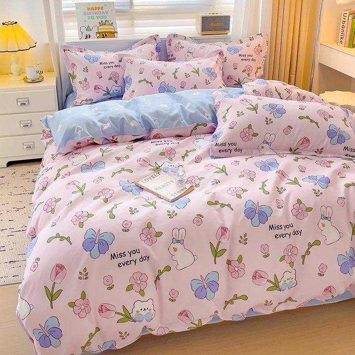 91家纺网 家纺一手货源 找家纺 优逸 2025新款植物羊绒单被套 田园花语