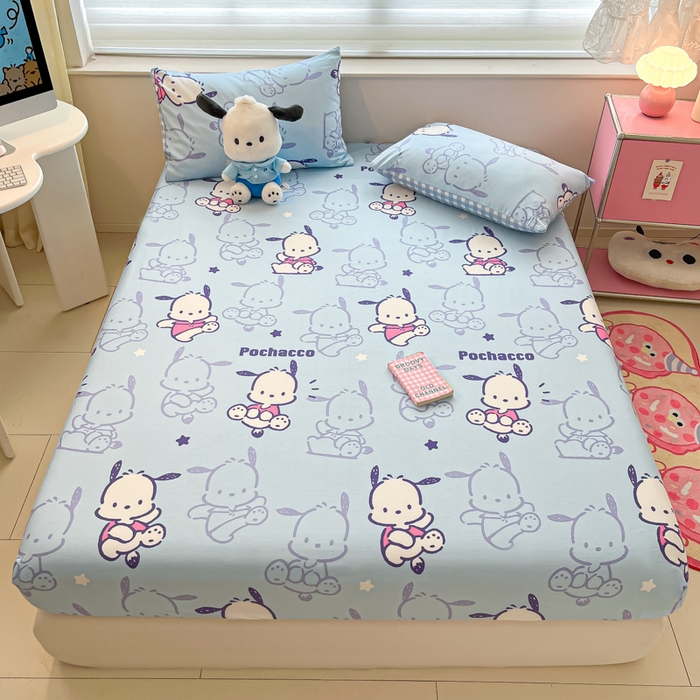 91家纺网 家纺一手货源 找家纺 金爱家 2024新款纯棉小版单品床笠 床笠款-欢乐帕哈狗