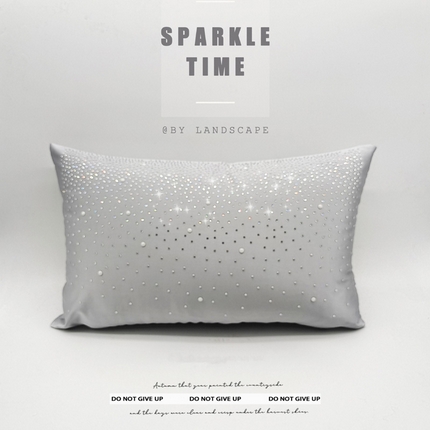 91家纺网 家纺一手货源 找家纺 （总）澜屿 25款禅丝高精密渐变满钻小抱枕头枕芯腰靠枕