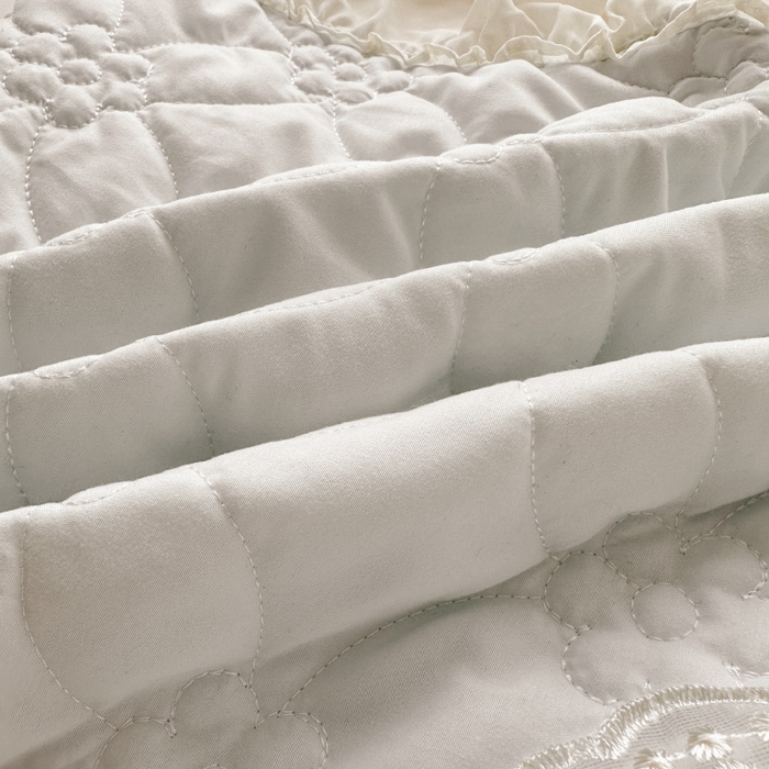 91家纺网 家纺一手货源 找家纺 罗艺轩 2024新款公主风水洗棉夹棉单床裙-浪漫满屋床 浪漫满屋-迷雾灰