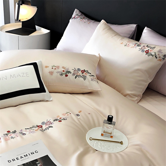 91家纺网 家纺一手货源 找家纺 （总）云胡 2024新款A类进口莱赛尔纤维棉四件套-四月系列