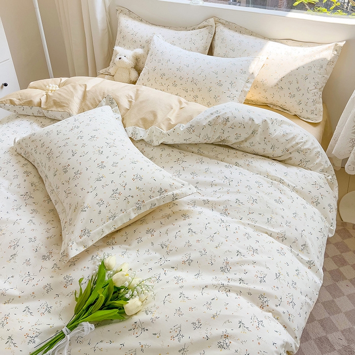 91家纺网 家纺一手货源 找家纺 暖芯优选 204新款直播爆款全棉-ins印花系列四件套纯棉三件套床单床笠 山林