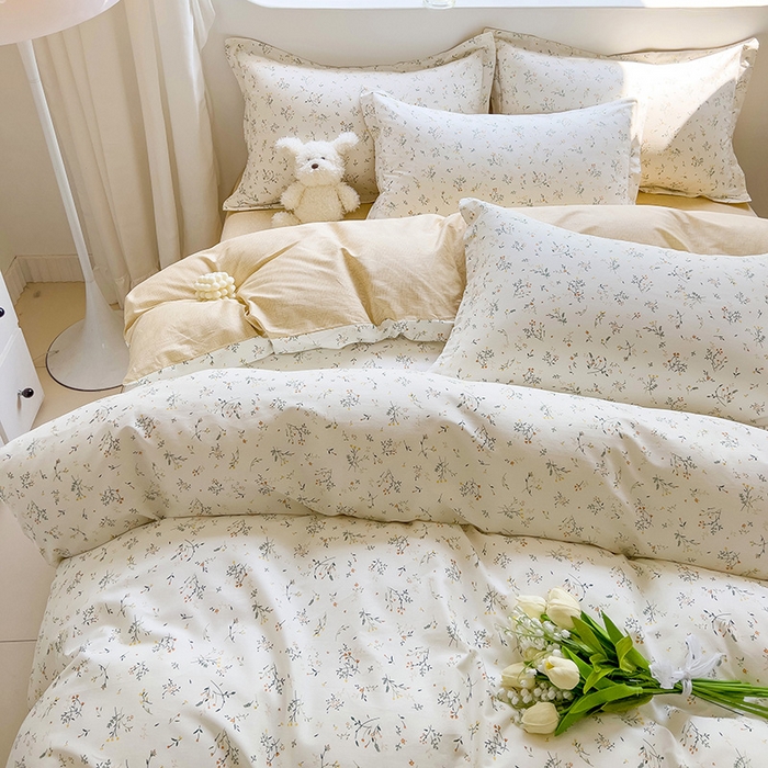 91家纺网 家纺一手货源 找家纺 暖芯优选 204新款直播爆款全棉-ins印花系列四件套纯棉三件套床单床笠 山林