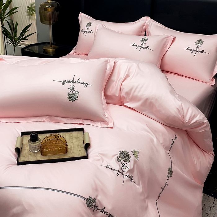 91家纺网 家纺一手货源 找家纺 （总）宜家坊 2024春夏新品水洗天丝棉轻奢刺绣四件套水洗真丝冰丝-芸伊