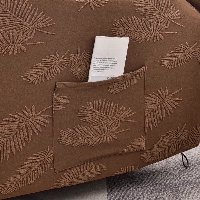 91家纺网 家纺一手货源 找家纺 兴妮雅家纺 2024新款舒棉绒羽毛款沙发套 舒棉绒羽毛款咖啡