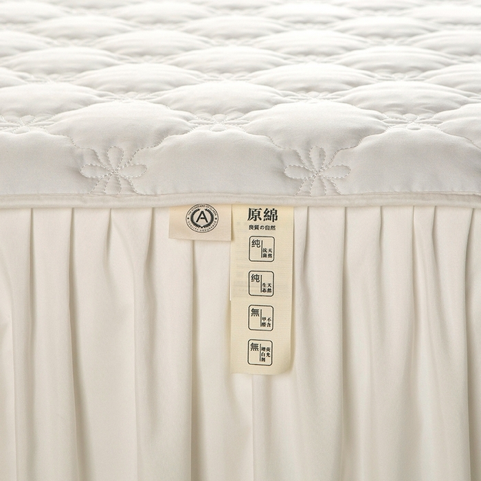 91家纺网 家纺一手货源 找家纺 忘忧草 2024新款亲肤磨毛夹棉床裙 佳人-公主白