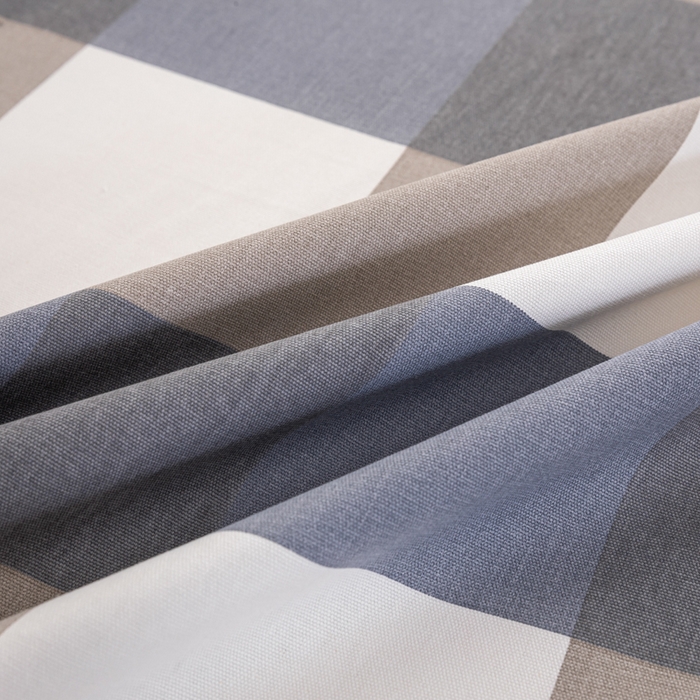 91家纺网 家纺一手货源 找家纺 鸣升 新款舒适透气100%全棉老粗布床单 蓝大格