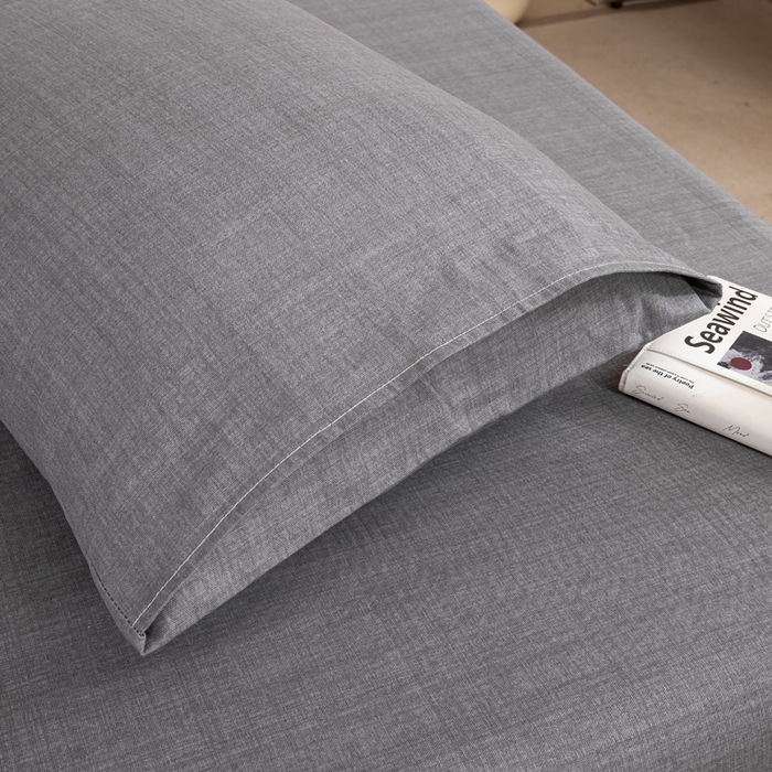 91家纺网 家纺一手货源 找家纺 鸣升 新款舒适透气100%全棉老粗布枕套 樱花-灰