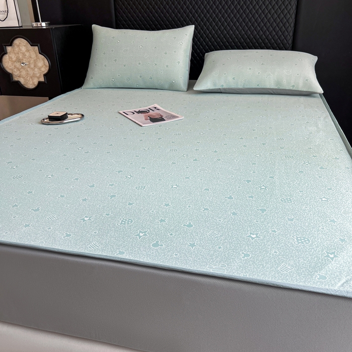 91家纺网 家纺一手货源 找家纺 慕尚家纺 2025新款提花席床笠款 床笠-米奇星星蓝