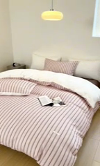 91家纺网 家纺一手货源 找家纺 玛奇朵 新款全棉色织立体提花四件套-海街日记 海街日记-红咖（搭配咖色床单）