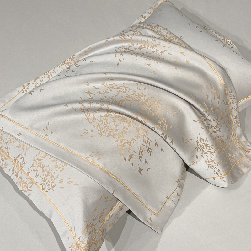 91家纺网 家纺一手货源 找家纺 （总）潮邦创意家居 2025新款阳离子提花天丝棉四件套-金枝玉叶（可配礼盒）【含买家秀】