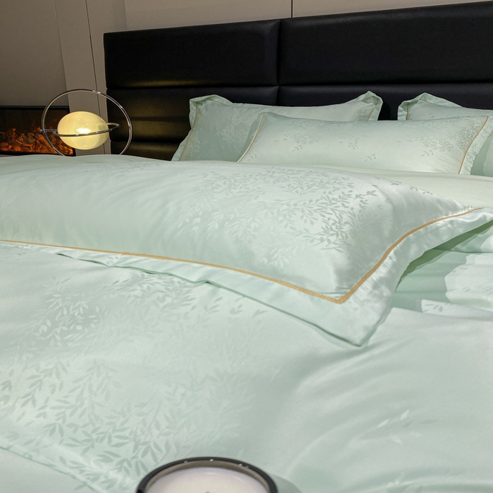 91家纺网 家纺一手货源 找家纺 潮邦创意家居 2025新款阳离子提花天丝棉四件套-金枝玉叶（可配礼盒） 小春野