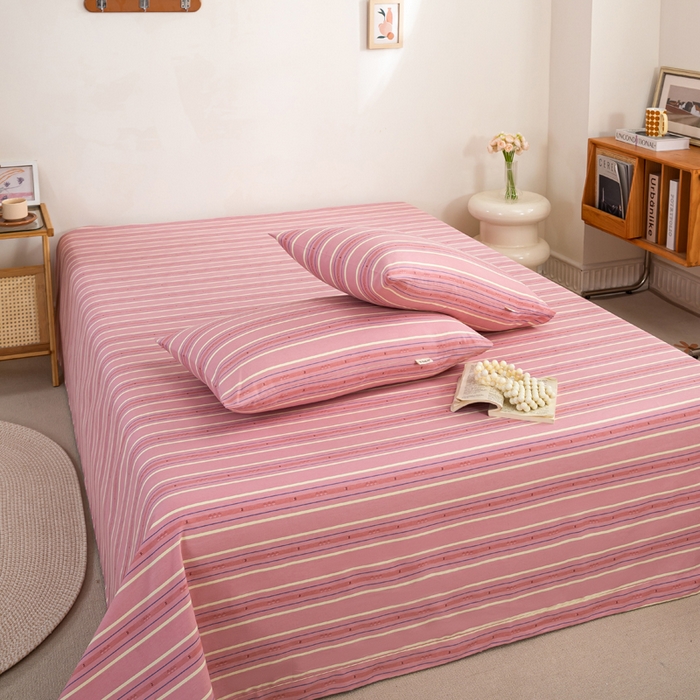 91家纺网 家纺一手货源 找家纺 鸣升 新款舒适透气100%全棉老粗布枕套 北野-粉