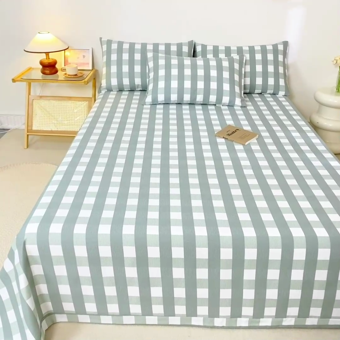 91家纺网 家纺一手货源 找家纺 鸣升 新款舒适透气100%全棉老粗布枕套 灰中格